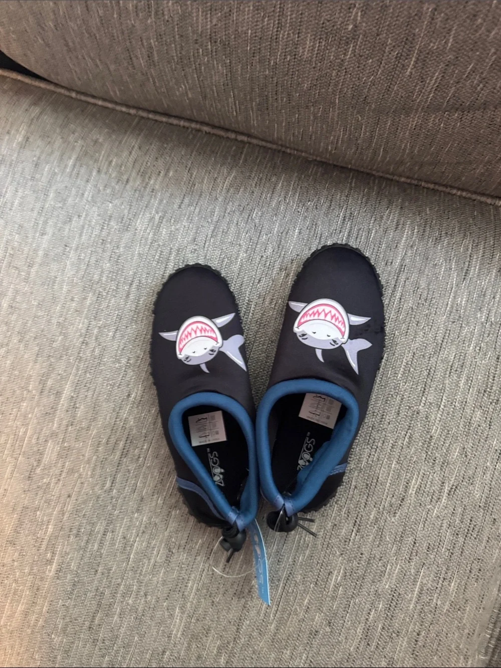 ***2/$15***  Kids Shark Slip-On Water Shoes in Black and Blue